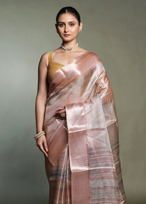 Multicolor Tissue Silk Saree With Blouse Piece