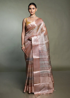 Multicolor Tissue Silk Saree With Blouse Piece