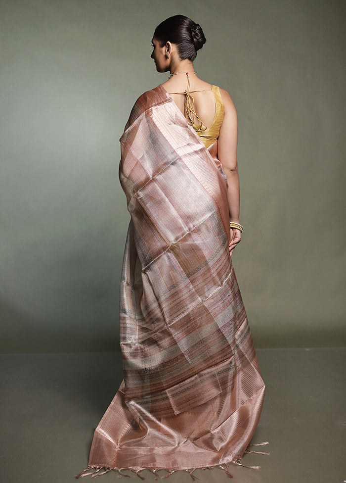 Multicolor Tissue Silk Saree With Blouse Piece