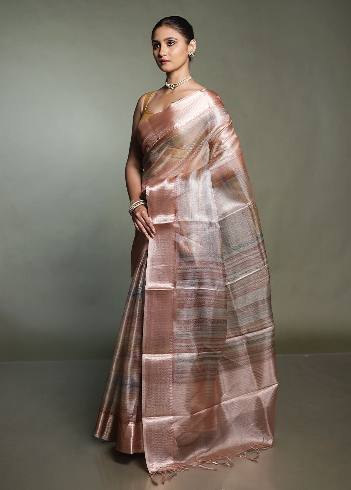 Multicolor Tissue Silk Saree With Blouse Piece