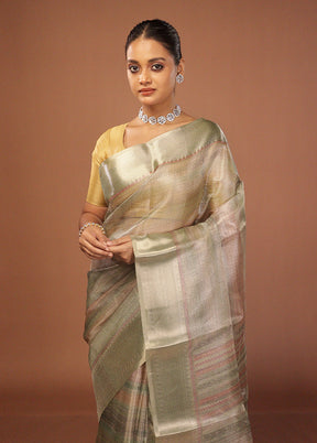 Multicolor Tissue Silk Saree With Blouse Piece