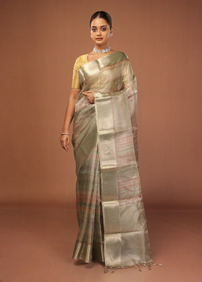 Multicolor Tissue Silk Saree With Blouse Piece