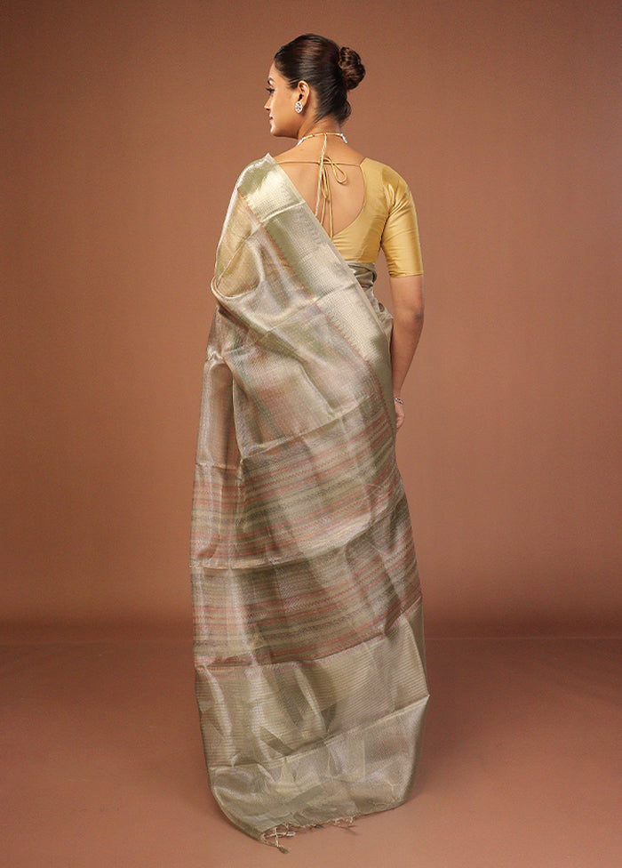 Multicolor Tissue Silk Saree With Blouse Piece