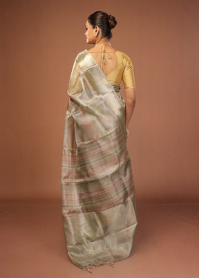 Multicolor Tissue Silk Saree With Blouse Piece