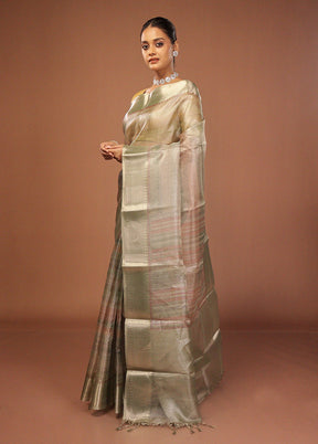 Multicolor Tissue Silk Saree With Blouse Piece