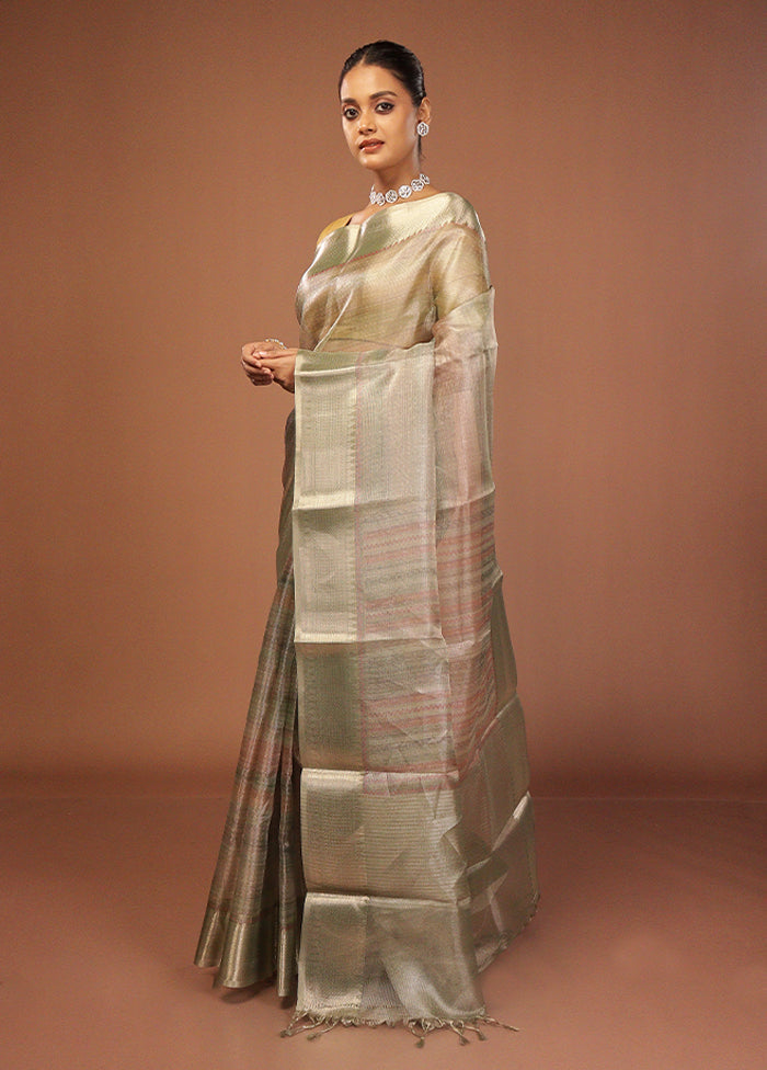 Multicolor Tissue Silk Saree With Blouse Piece