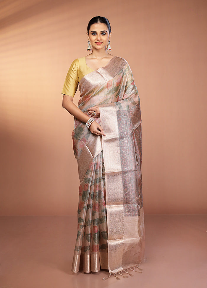 Multicolor Tissue Silk Saree With Blouse Piece