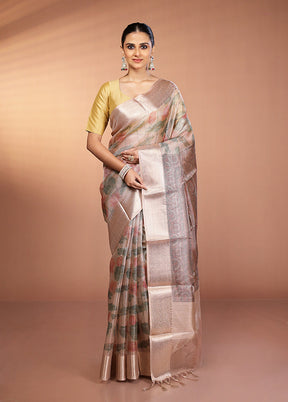 Multicolor Tissue Silk Saree With Blouse Piece