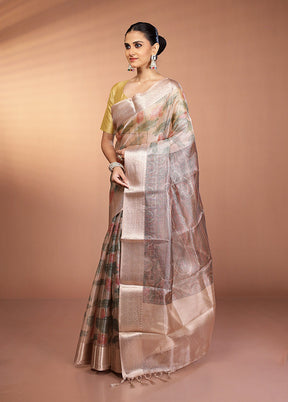 Multicolor Tissue Silk Saree With Blouse Piece