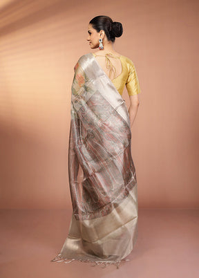 Multicolor Tissue Silk Saree With Blouse Piece