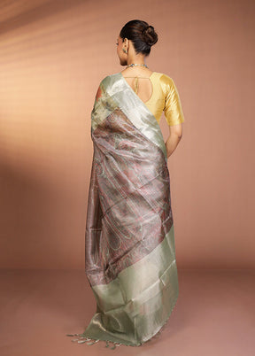 Multicolor Tissue Silk Saree With Blouse Piece