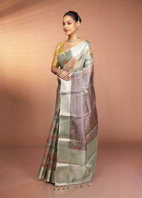 Multicolor Tissue Silk Saree With Blouse Piece