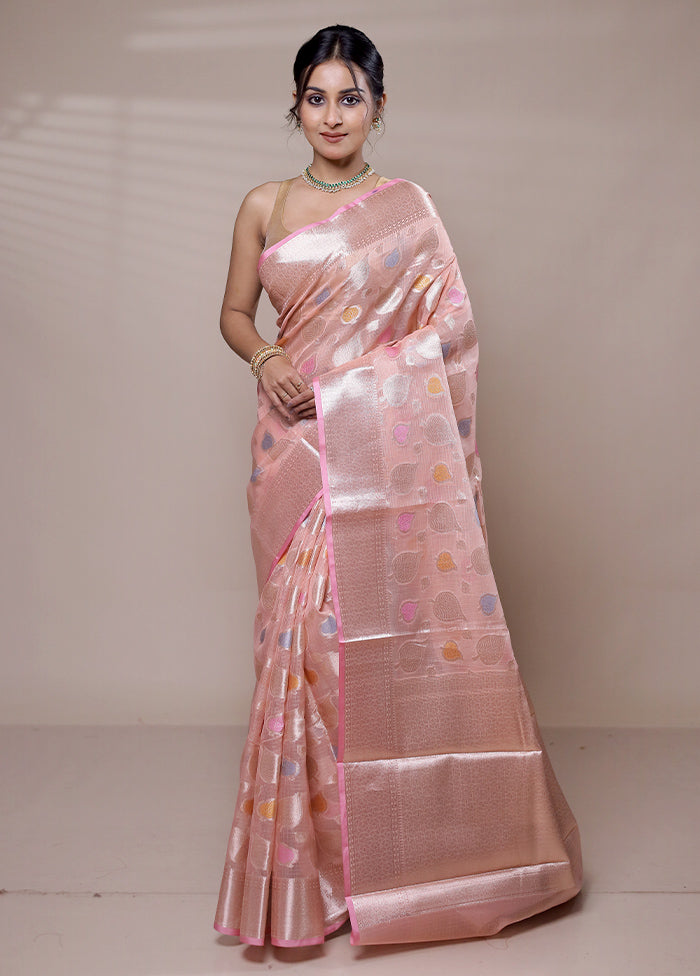 Pink Kota Cotton Saree With Blouse Piece