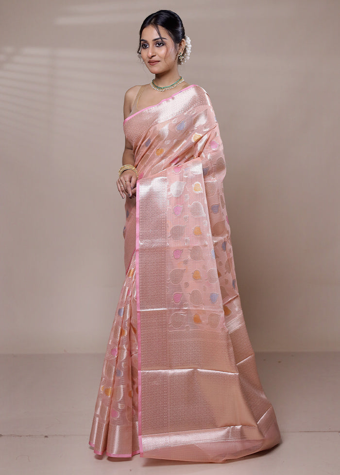 Pink Kota Cotton Saree With Blouse Piece