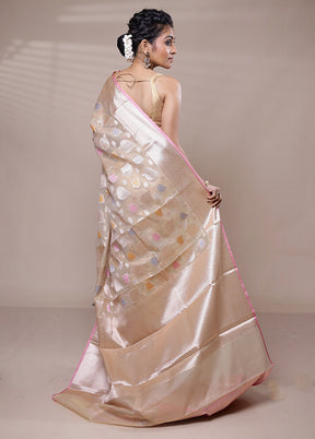 Cream Kota Cotton Saree With Blouse Piece