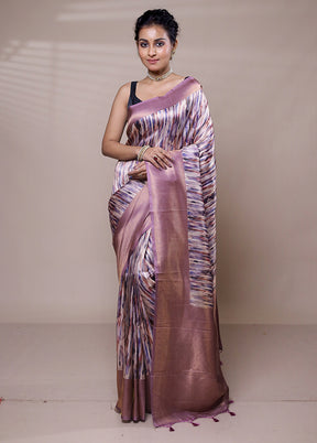 Purple Dupion Silk Saree With Blouse Piece