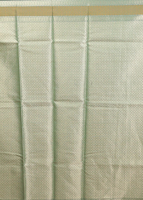 Green Pure Cotton Saree With Blouse Piece