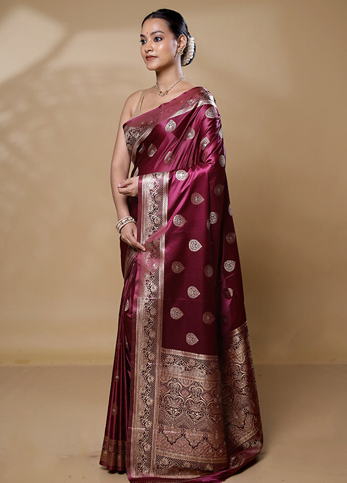 Purple Dupion Silk Saree With Blouse Piece