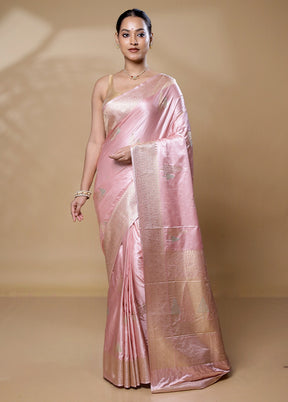 Pink Dupion Silk Saree With Blouse Piece