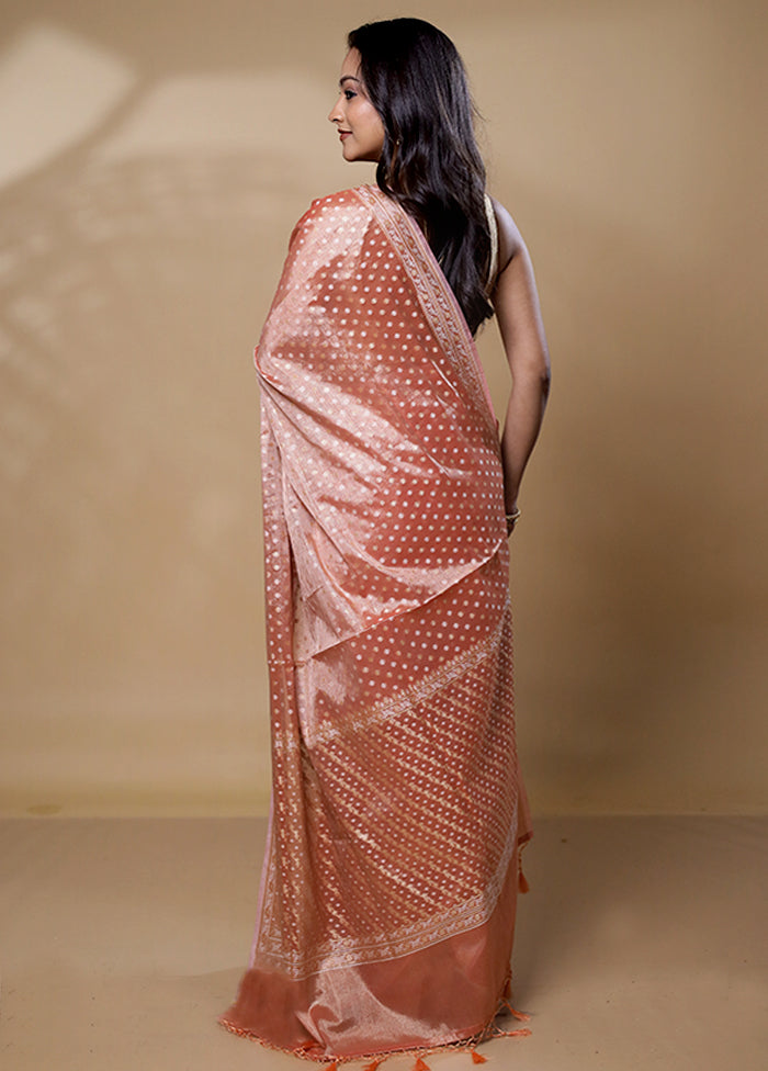 Pink Tissue Silk Saree With Blouse Piece