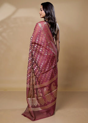 Pink Pure Cotton Saree With Blouse Piece