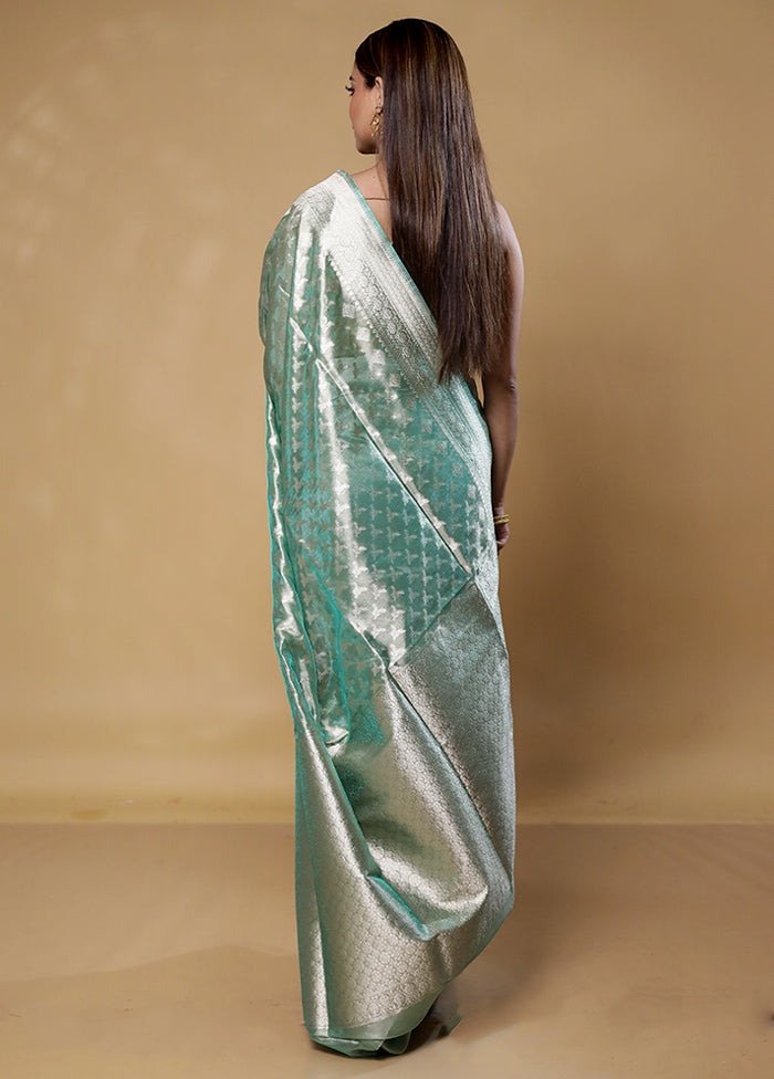 Green Tissue Silk Saree With Blouse Piece