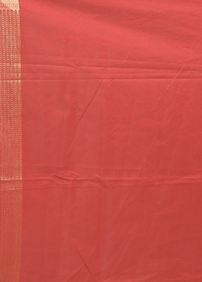 Red Kora Silk Saree With Blouse Piece