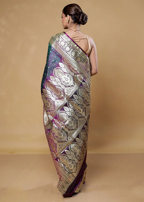 Purple Tanchoi Silk Saree With Blouse Piece