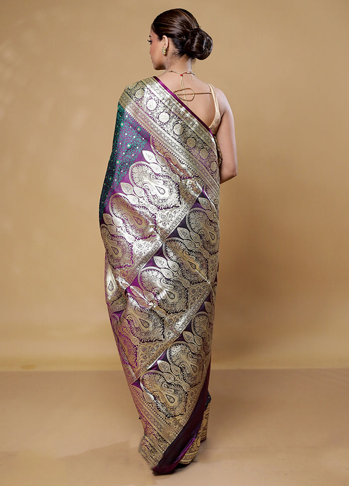 Purple Tanchoi Silk Saree With Blouse Piece