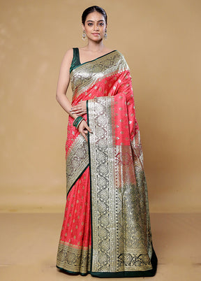 Pink Tanchoi Silk Saree With Blouse Piece