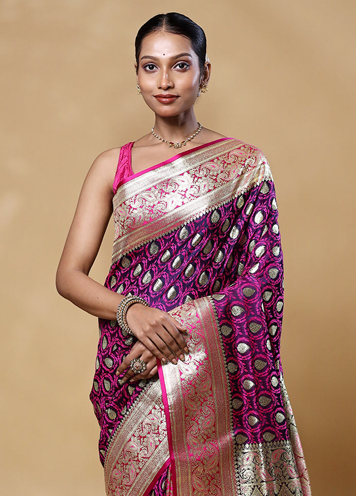 Pink Tanchoi Silk Saree With Blouse Piece