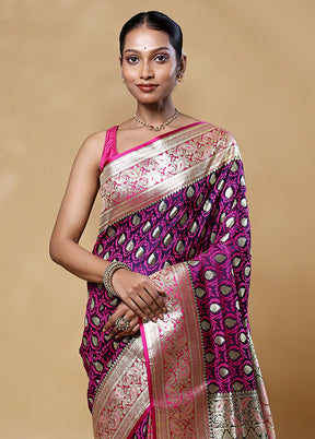 Pink Tanchoi Silk Saree With Blouse Piece