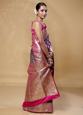 Pink Tanchoi Silk Saree With Blouse Piece