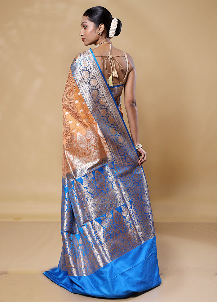 Yellow Tanchoi Silk Saree With Blouse Piece