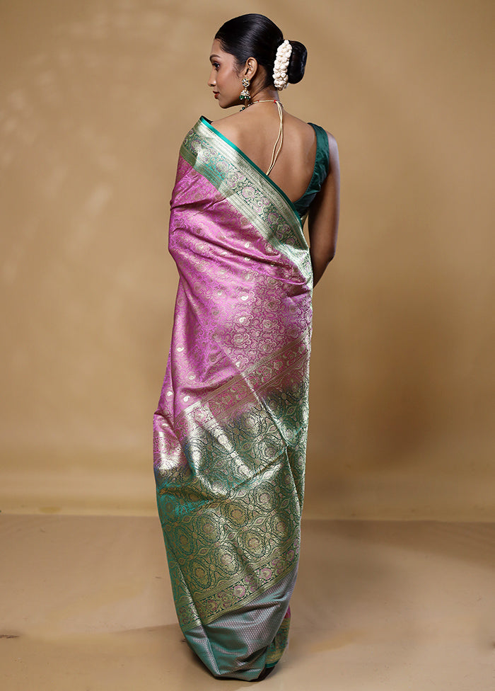 Pink Tanchoi Silk Saree With Blouse Piece