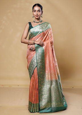 Orange Tanchoi Silk Saree With Blouse Piece