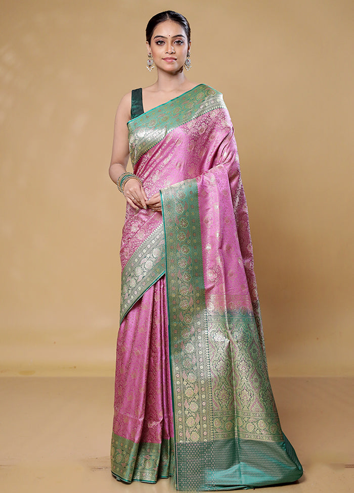 Purple Tanchoi Silk Saree With Blouse Piece