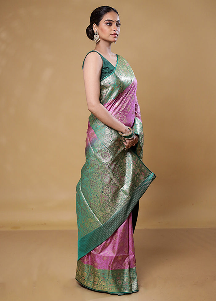 Purple Tanchoi Silk Saree With Blouse Piece