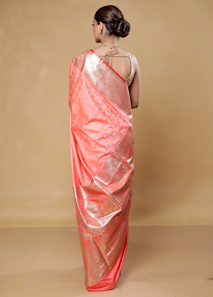 Pink Tanchoi Silk Saree With Blouse Piece