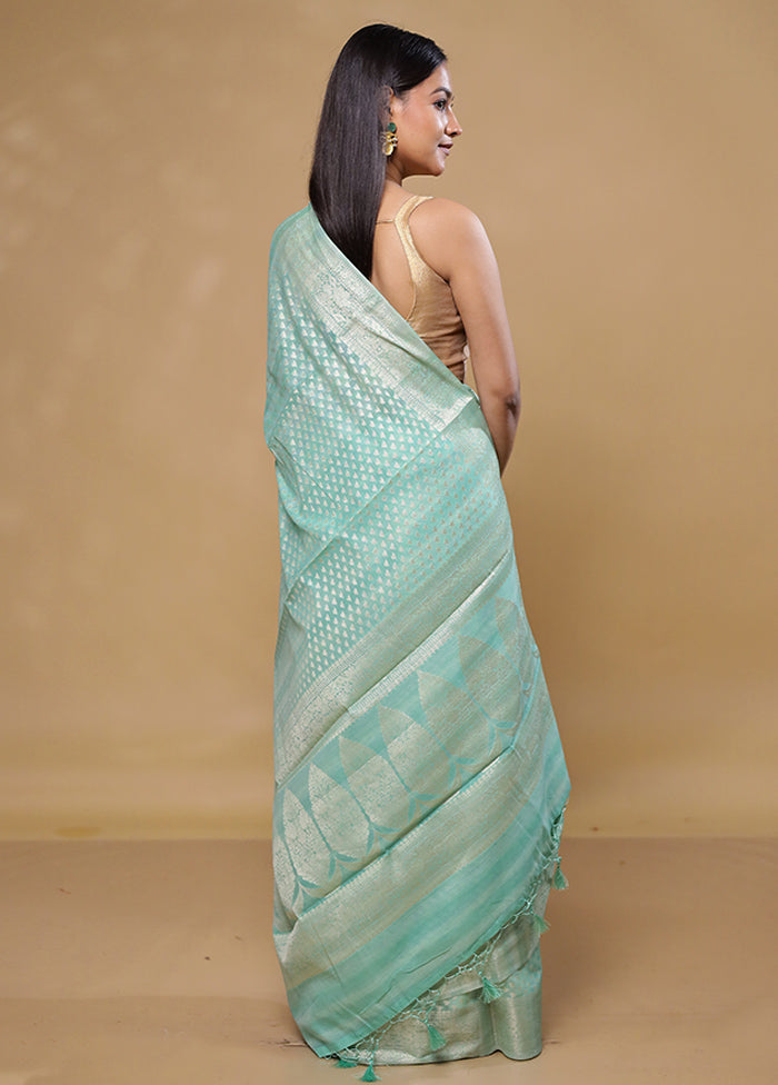 Blue Cotton Saree With Blouse Piece