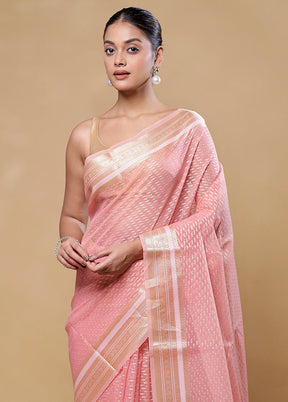 Pink Organza Saree With Blouse Piece