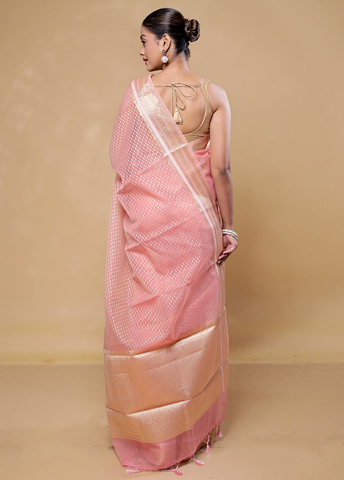 Pink Organza Saree With Blouse Piece