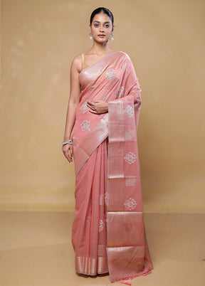 Pink Kota Cotton Saree With Blouse Piece