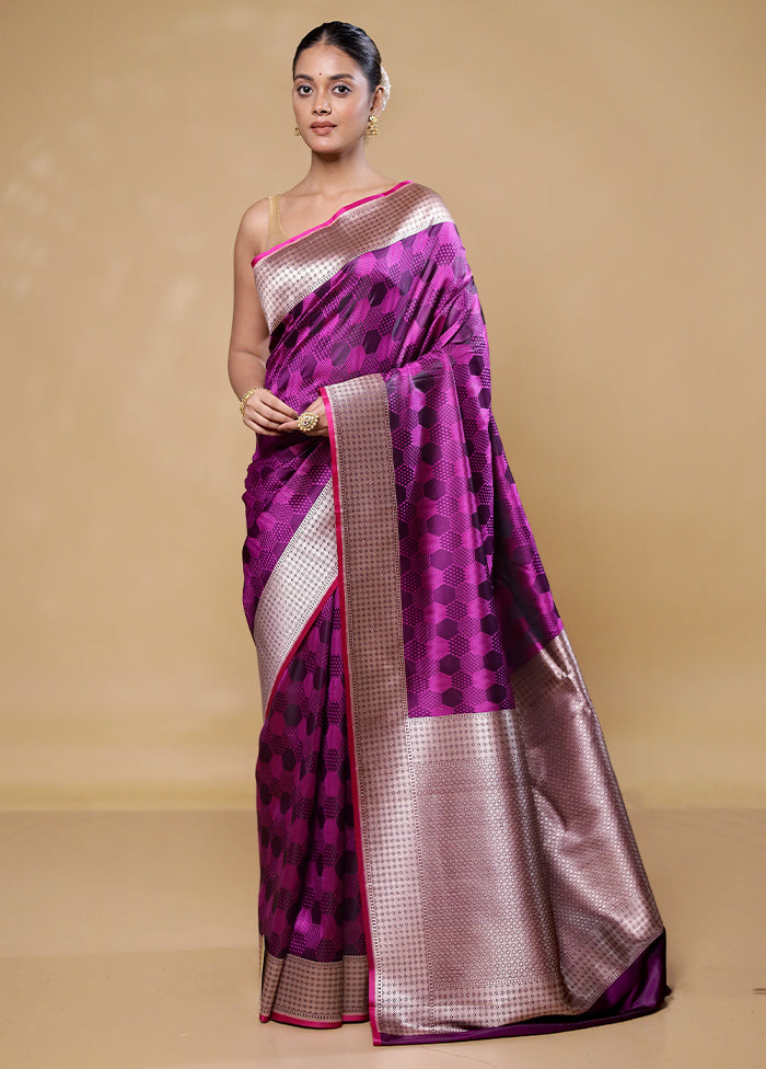 Pink Katan Silk Saree With Blouse Piece