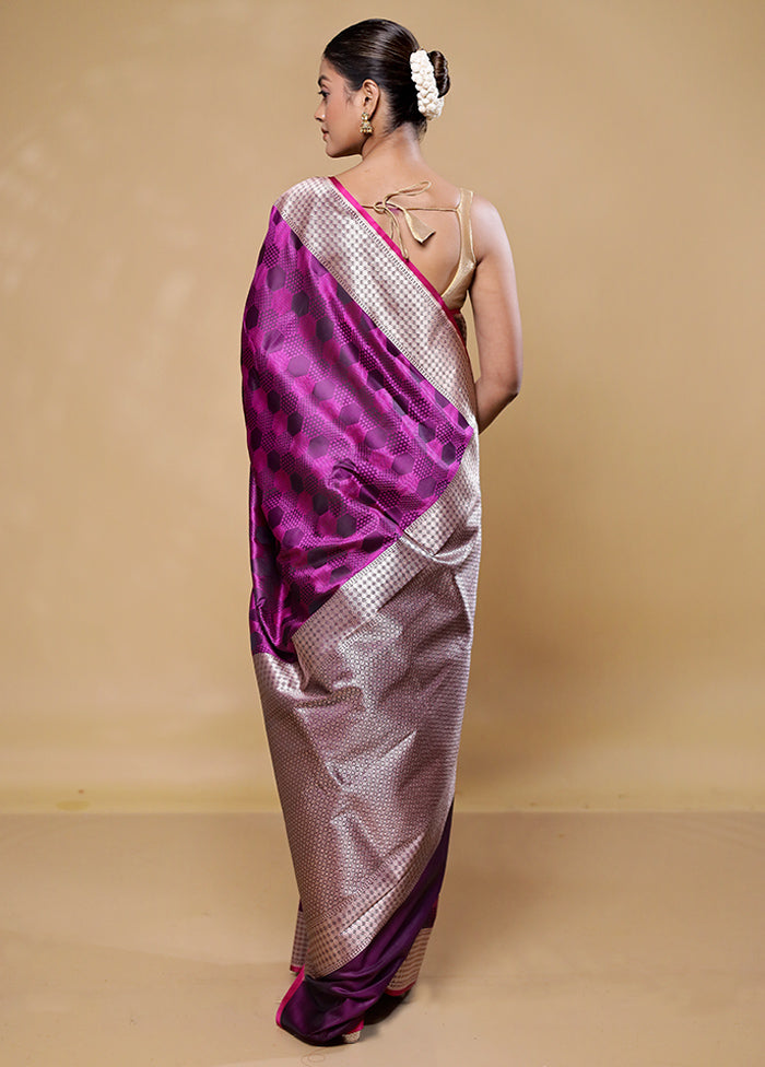 Pink Katan Silk Saree With Blouse Piece