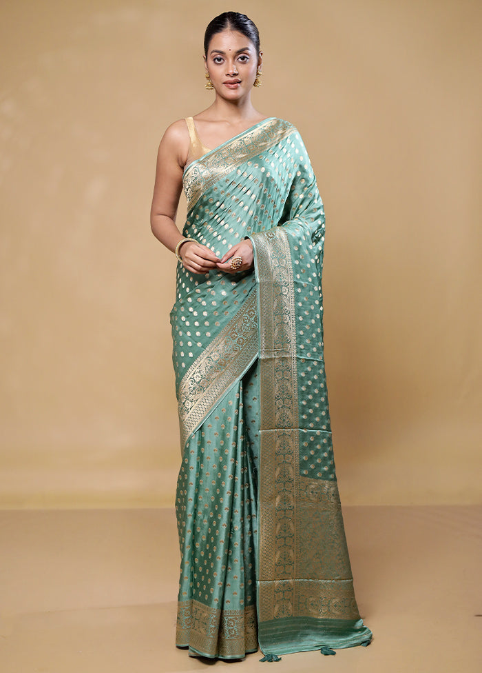 Blue Handloom Pure Georgette Saree With Blouse Piece