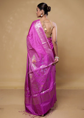 Pink Dupion Silk Saree With Blouse Piece