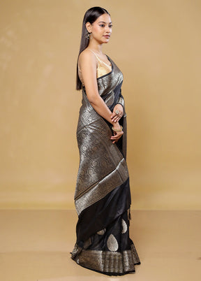 Black Cotton Saree With Blouse Piece