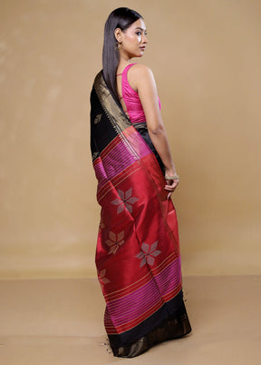 Black Kanjivaram Silk Saree With Blouse Piece