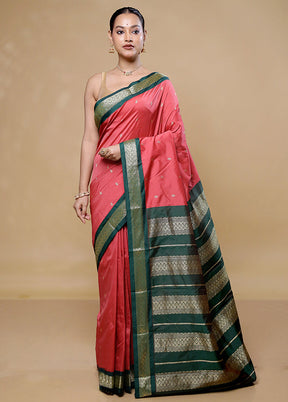 Red Kanjivaram Silk Saree With Blouse Piece